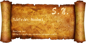 Sáfrán Noémi névjegykártya